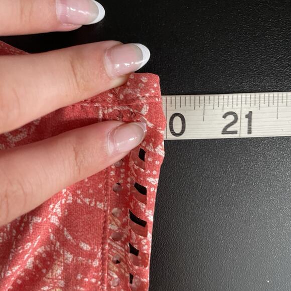 Toad&Co Sleeveless Dress Women XL Sunkissed Floral Batik Red Cutout UPF ECO - Picture 8 of 11